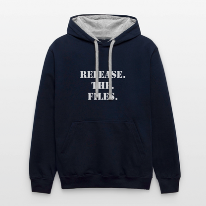 Release The Files - Unisex Hoodie - navy/heather gray