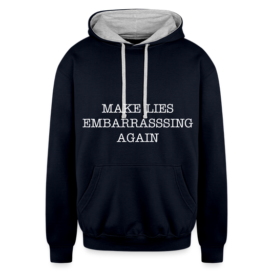 Make Lies Embarrassing Again - Unisex Hoodie - navy/heather gray