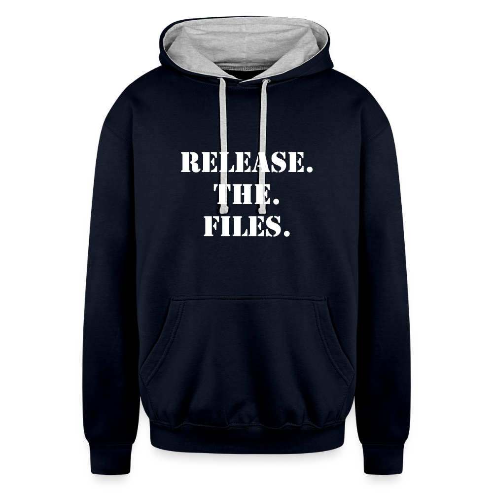 Release The Files - Unisex Hoodie - navy/heather gray