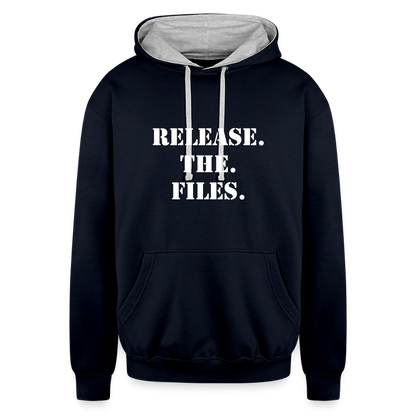 Release The Files - Unisex Hoodie - navy/heather gray