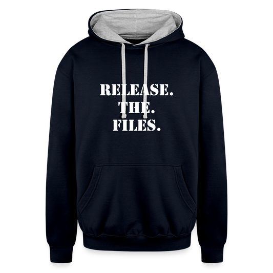 Release The Files - Unisex Hoodie - navy/heather gray